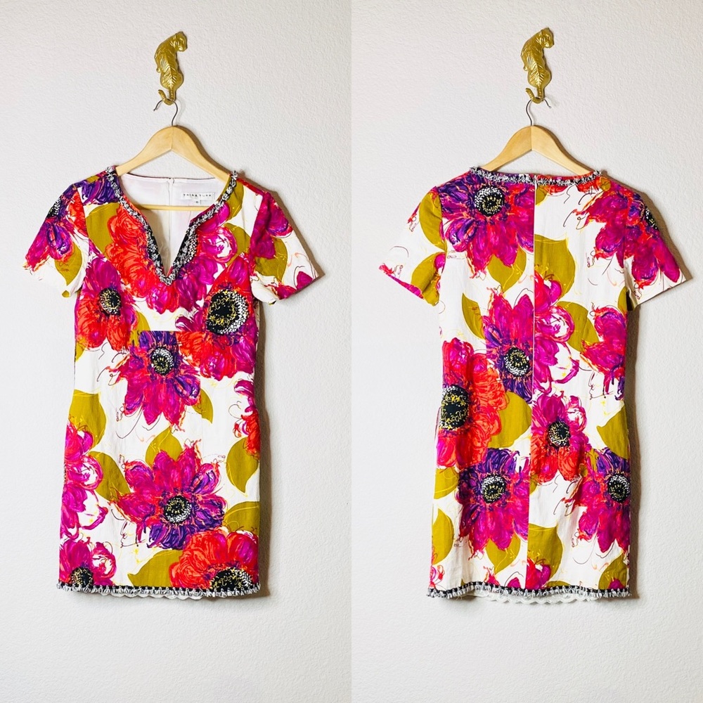 Trina Turk Floral Fringe Hem Dress